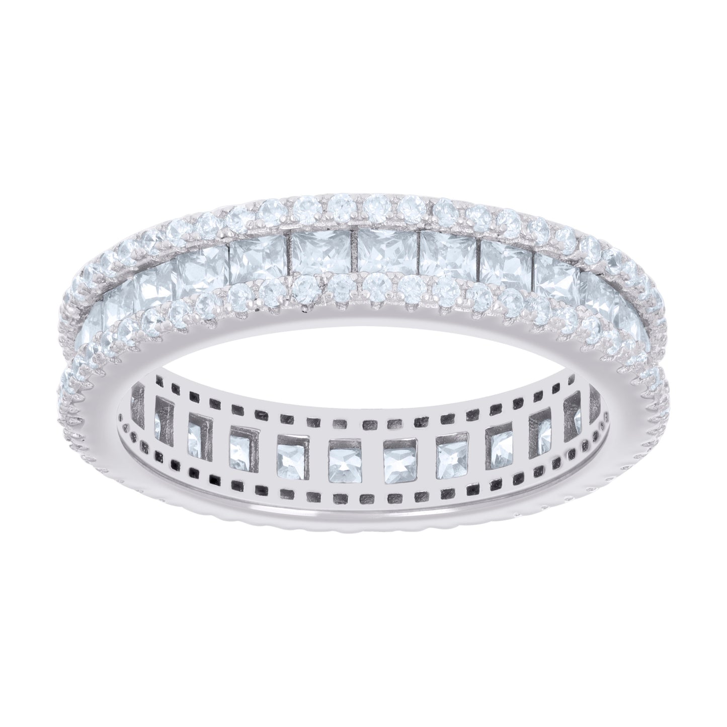 925 Sterling Silver Cz Ring S6