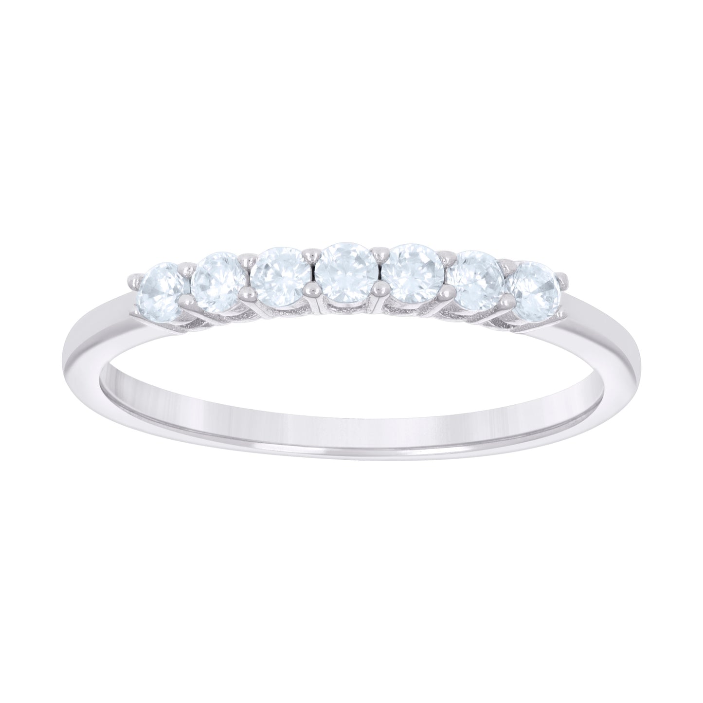 925 Sterling Silver Cz Ring 2mm S5