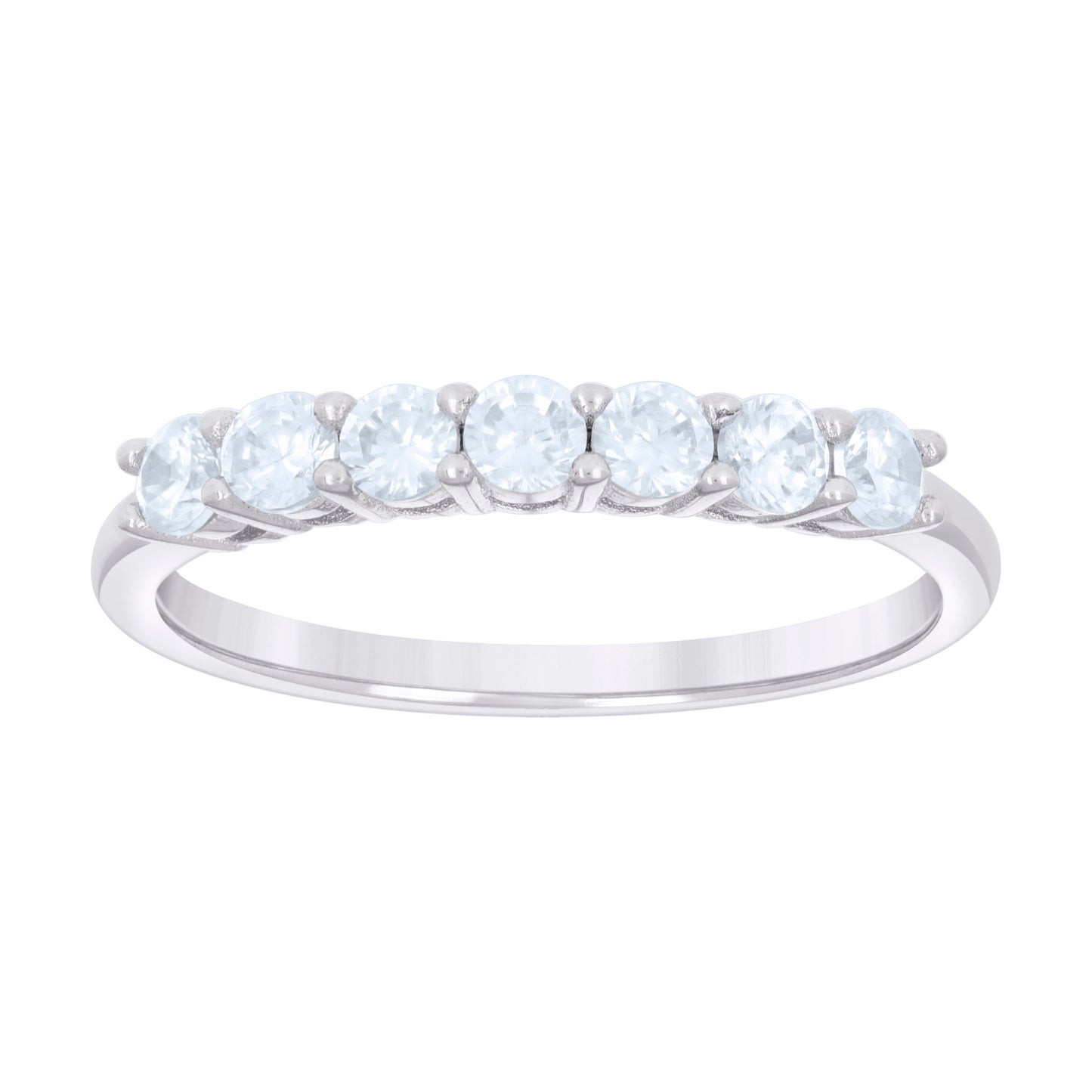 925 Sterling Silver Cz Ring 2.5mm S6