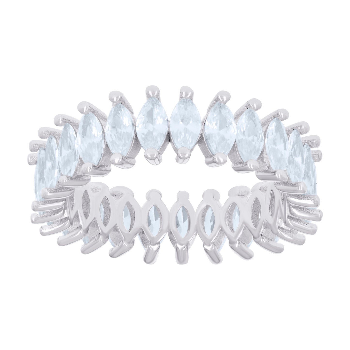 925 Sterling Silver Cz Ring S6