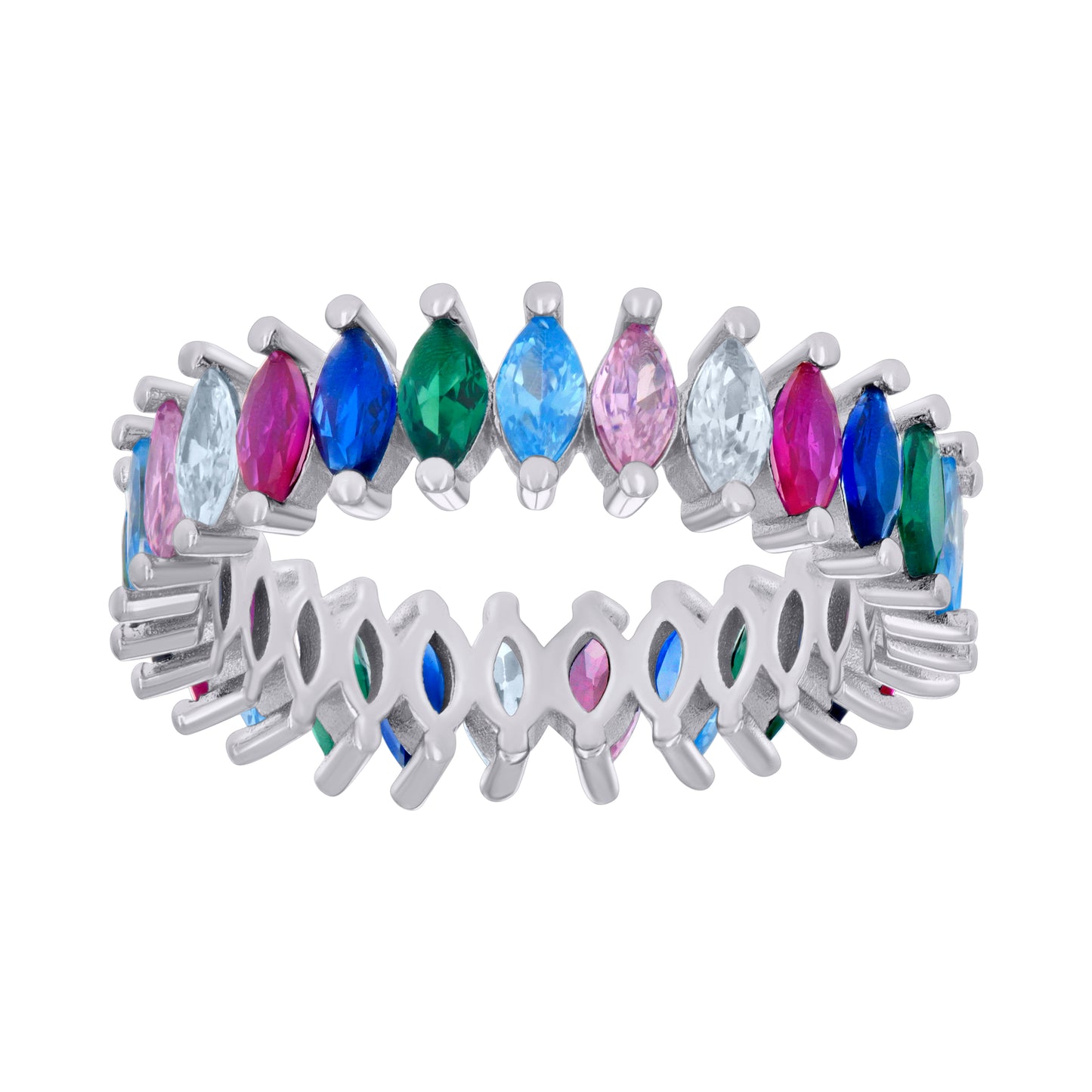 925 Sterling Silver Cz Ring S6