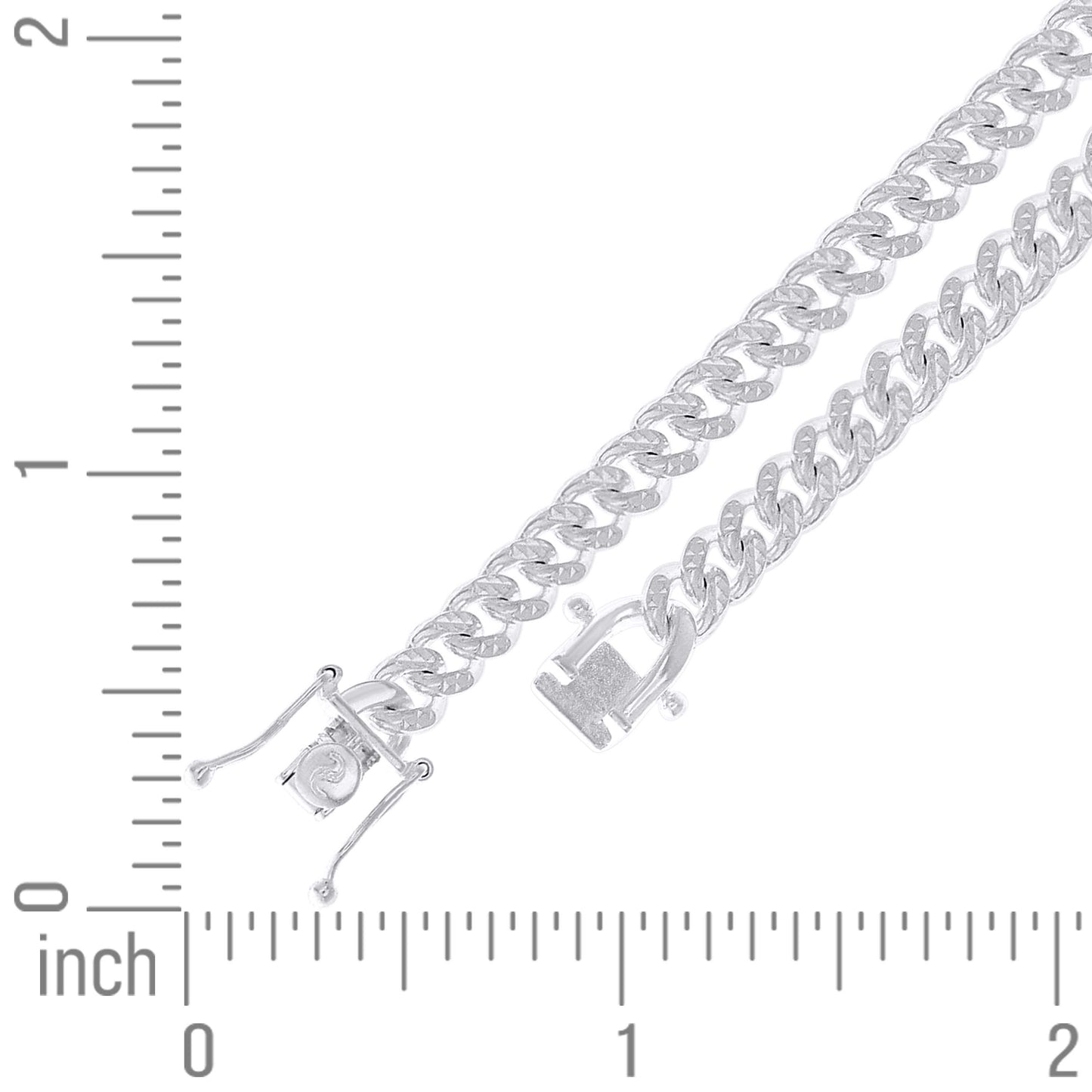 925 Silver Solid Miami Cuban Pyramid Chain 4.9mm