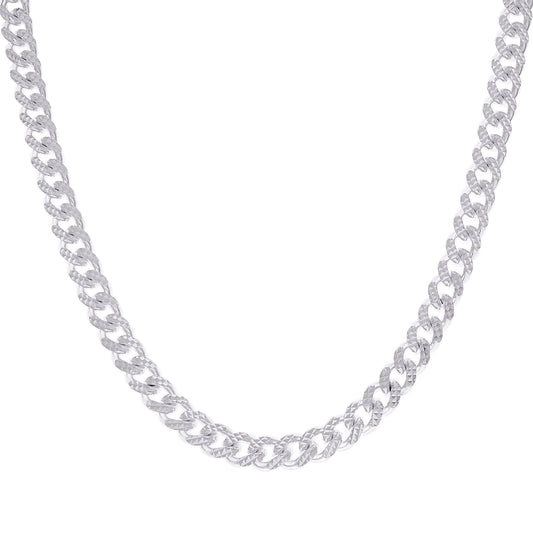 925 Silver Solid Miami Cuban Pyramid Chain 8.4mm