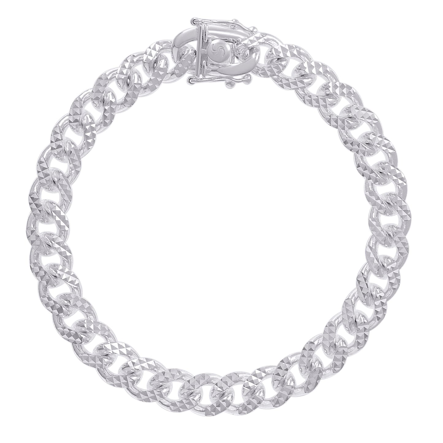 925 Silver Solid Miami Cuban Pyramid Chain 8.4mm