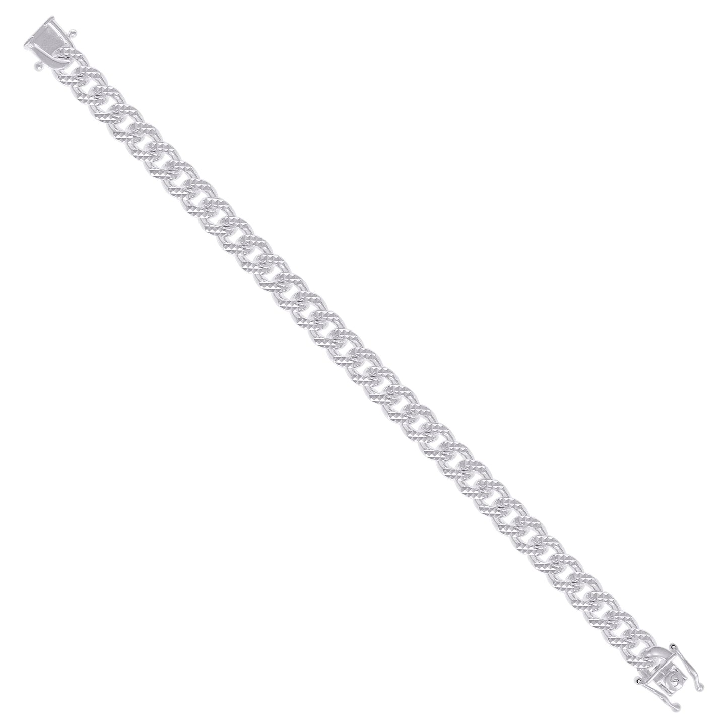 925 Silver Solid Miami Cuban Pyramid Chain 8.4mm