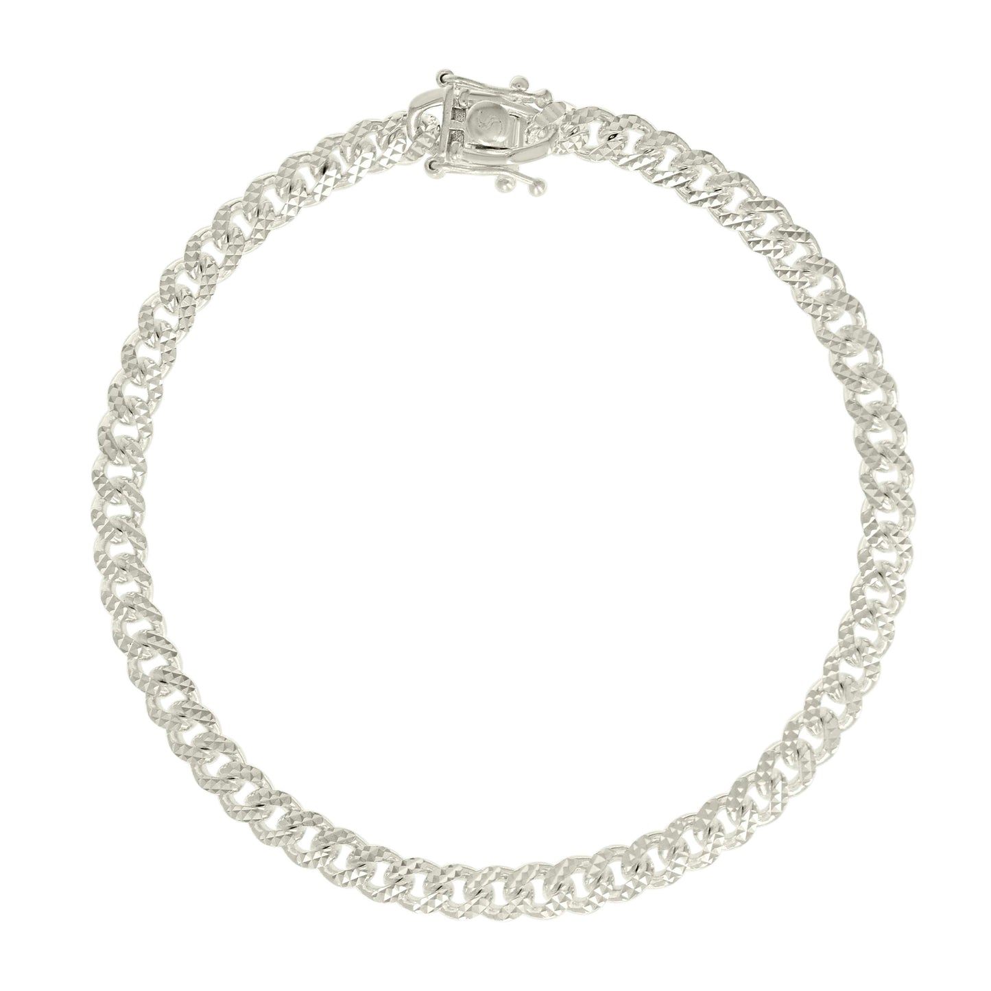 925 Silver Solid Miami Cuban Pyramid Chain Silver 4.9mm