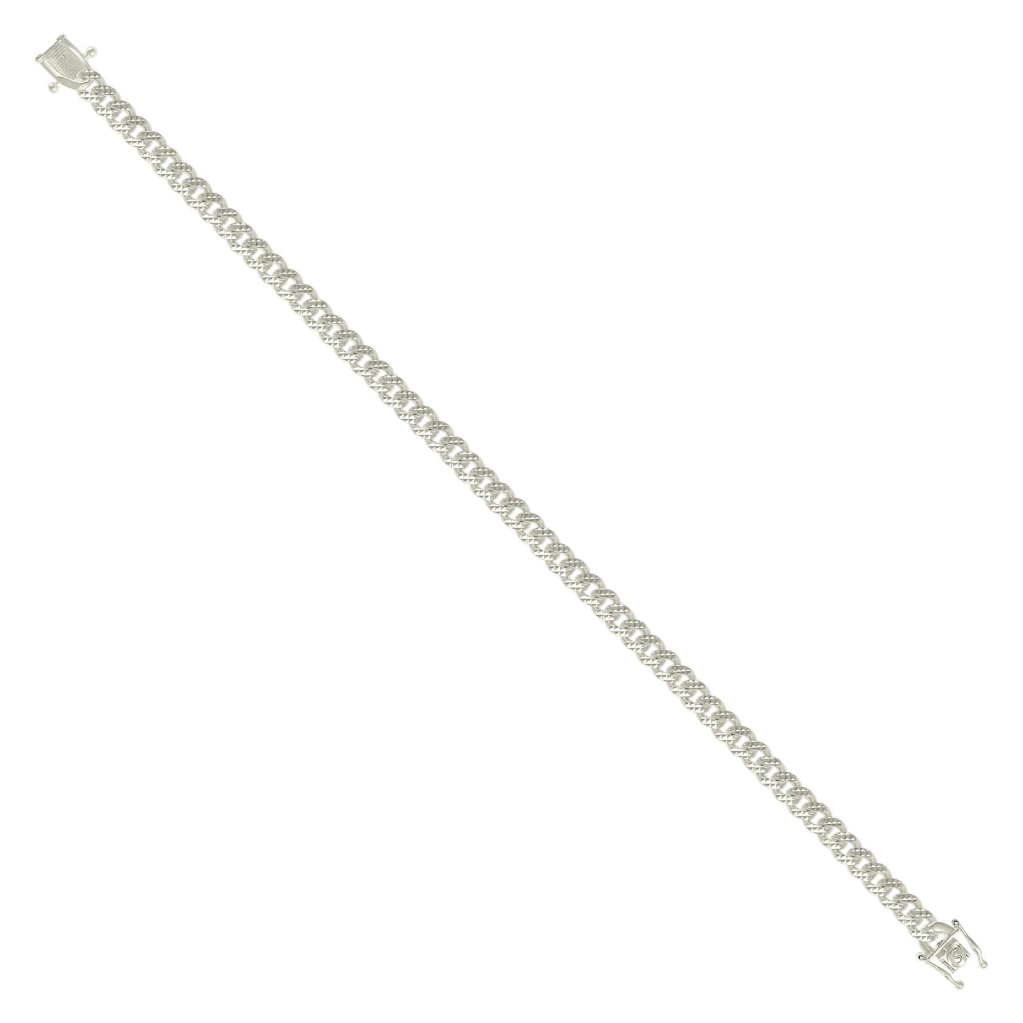 925 Silver Solid Miami Cuban Pyramid Chain Silver 4.9mm