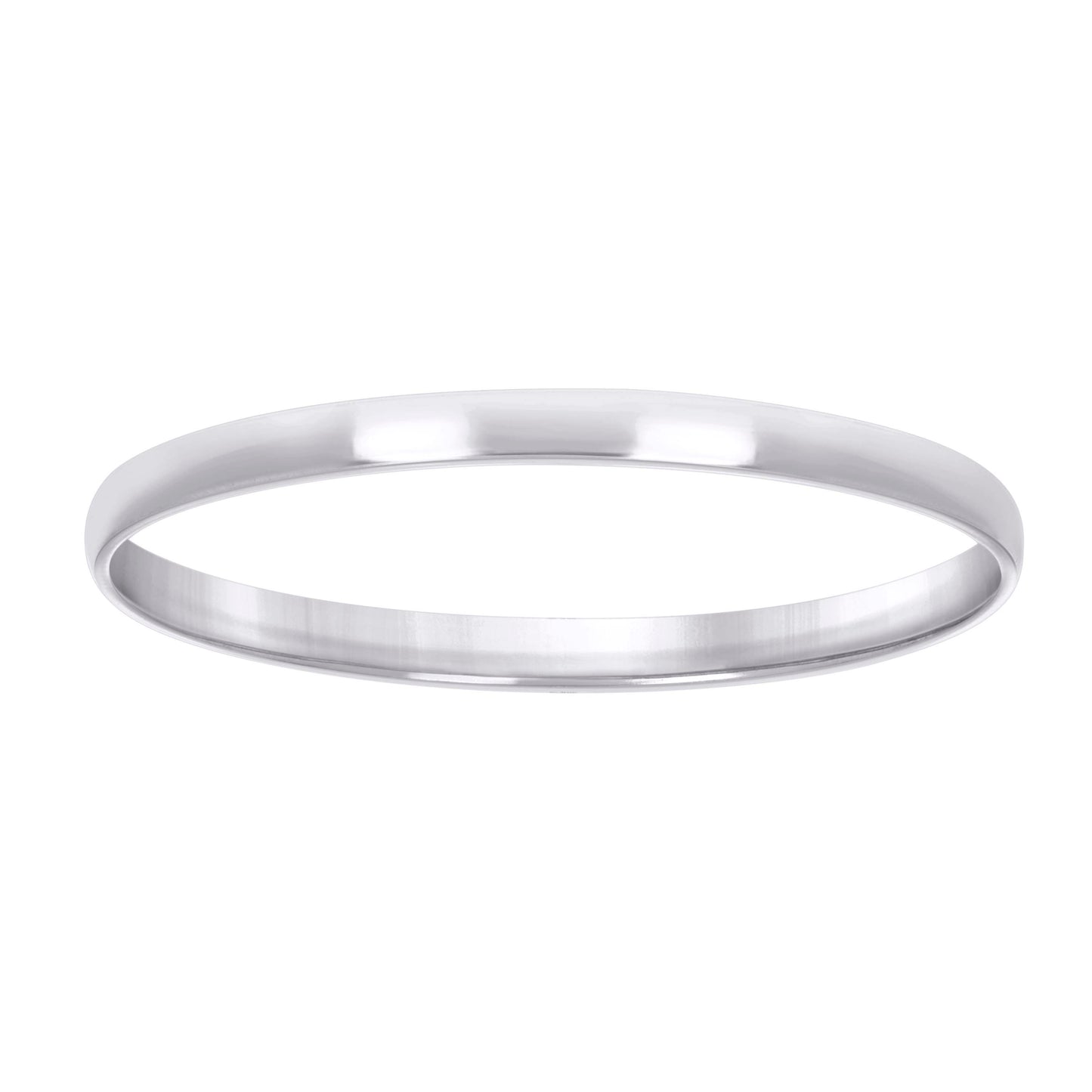 925 Silver Comfort Fit Band 2mm S5 Rhodium Plated