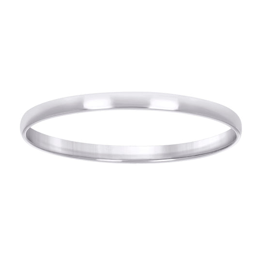 925 Silver Comfort Fit Band 2mm S5 Rhodium Plated