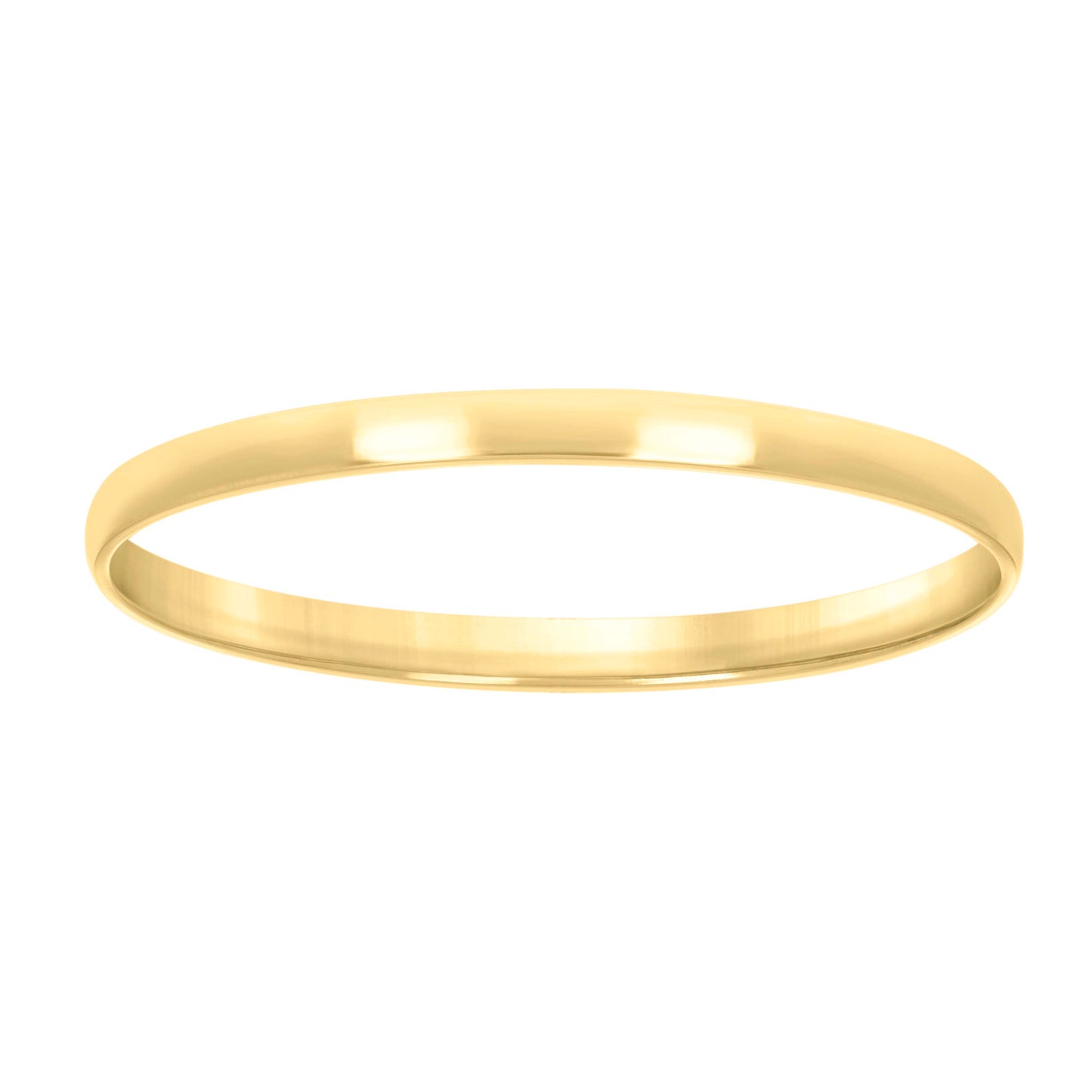 925 Silver Comfort Fit Band 2mm S5 Yellow Plated