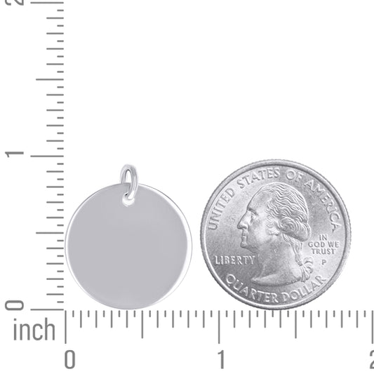 925 Sterling Silver 6.5mm Pendant Silver Plated