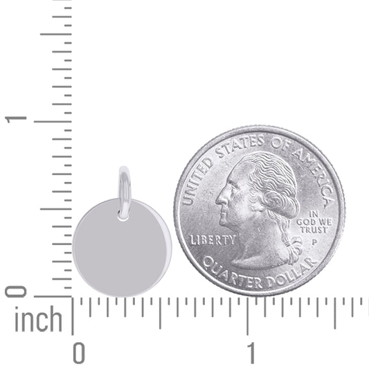 925 Sterling Silver 6.5mm Pendant Silver Plated