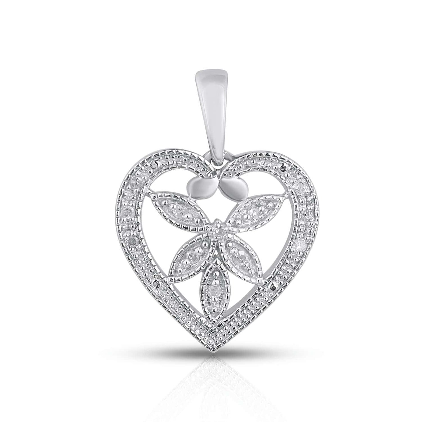 925 SS 0.05CT D- LADIES PENDANT "HEART"