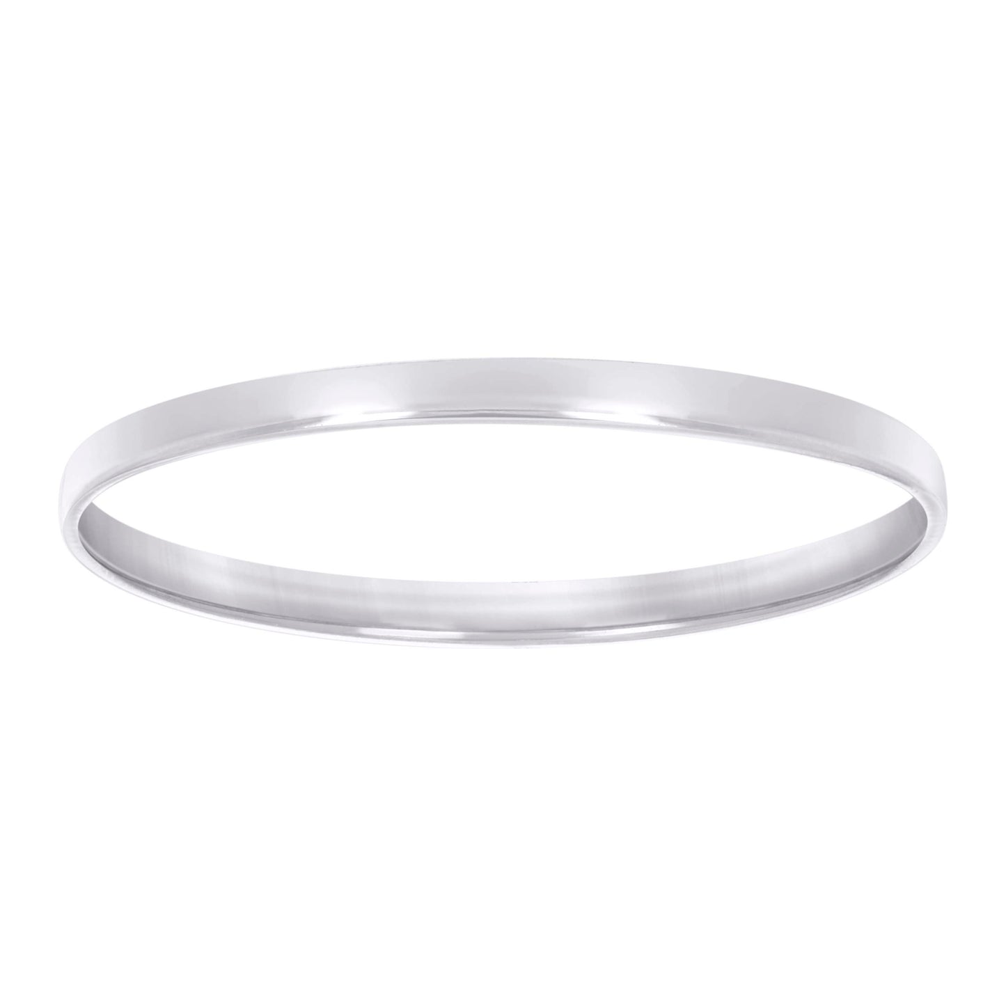 925 Sterling Silver Flat Comfort Band Rhodium 2mm-