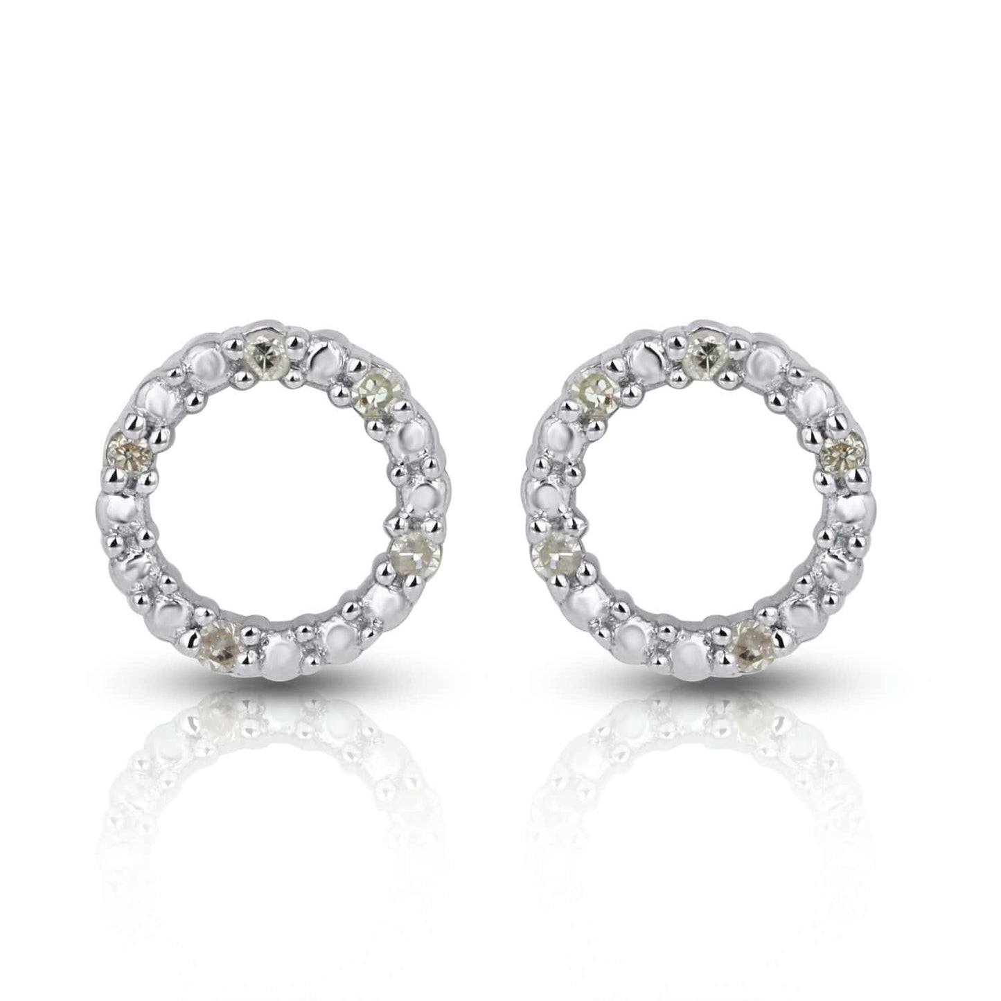 925 SS 0.03CT D- EARRINGS