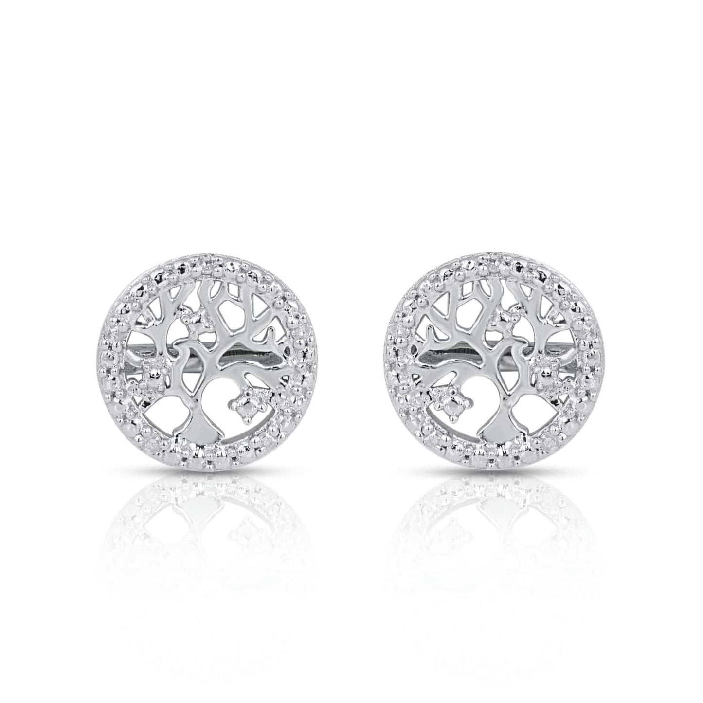 925 SS 0.03CT D- EARRINGS