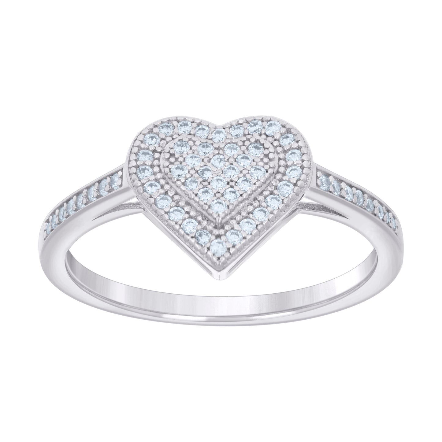 925 Sterling Silver Cz Ring S6