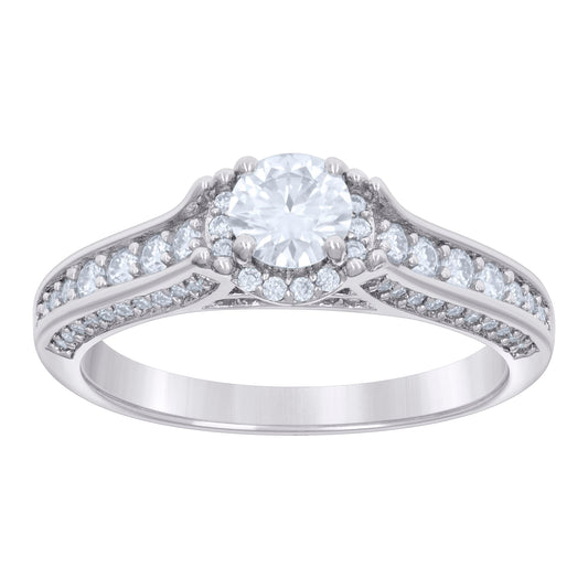 925 Sterling Silver 1.06Ctw Moissanite Ring S6