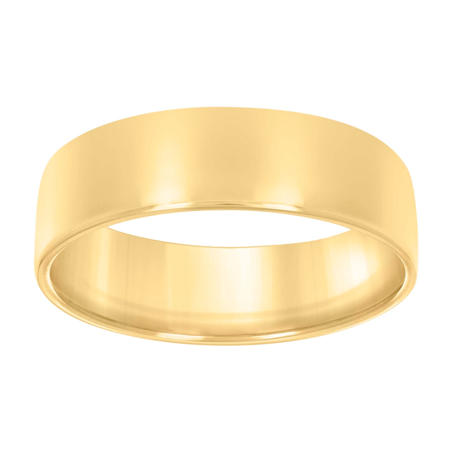 925 Sterling Silver Flat Comfort Band Yellow 8mm-S