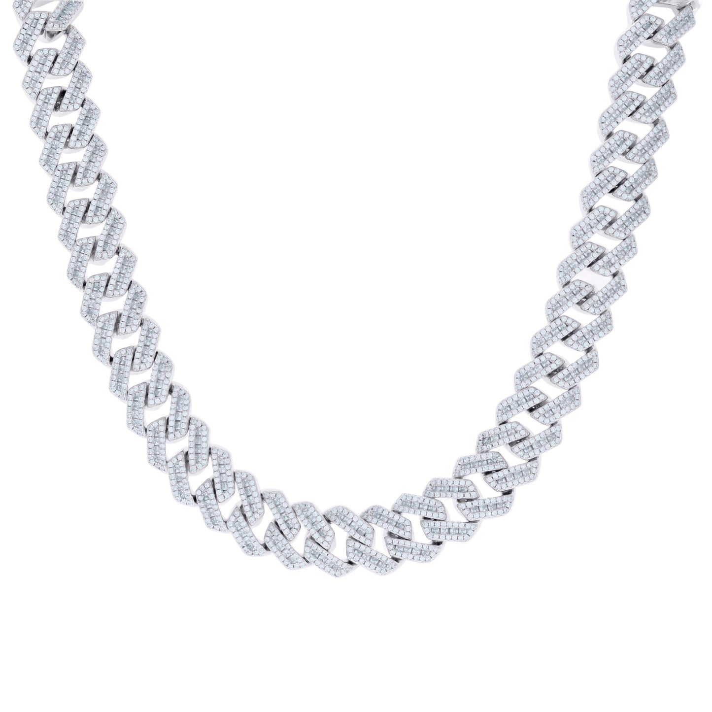 925 Sterling Silver Cz Fancy Bracelet Chain 14mm-2