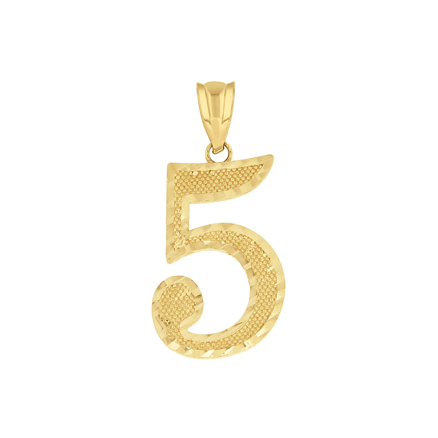 14Kt Gold Number "5" Pendant