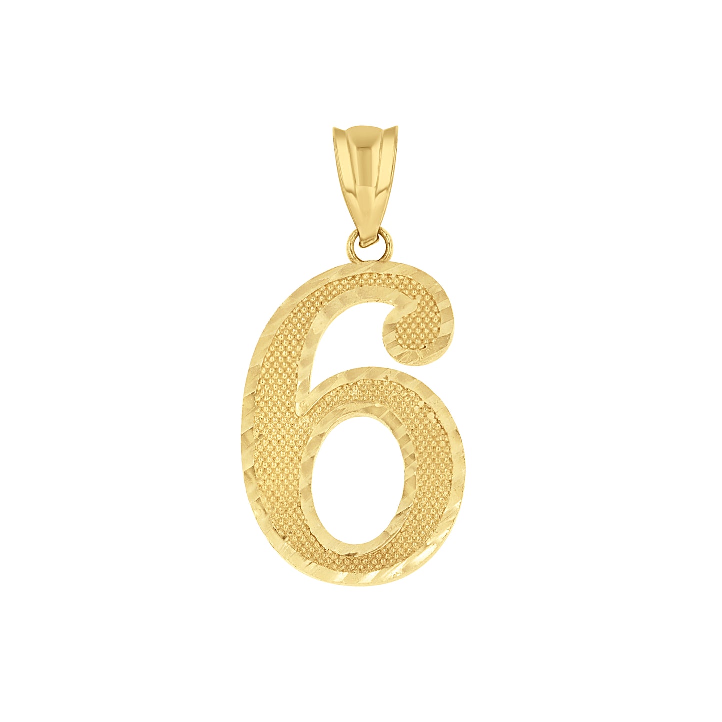 14Kt Gold Number "6" Pendant