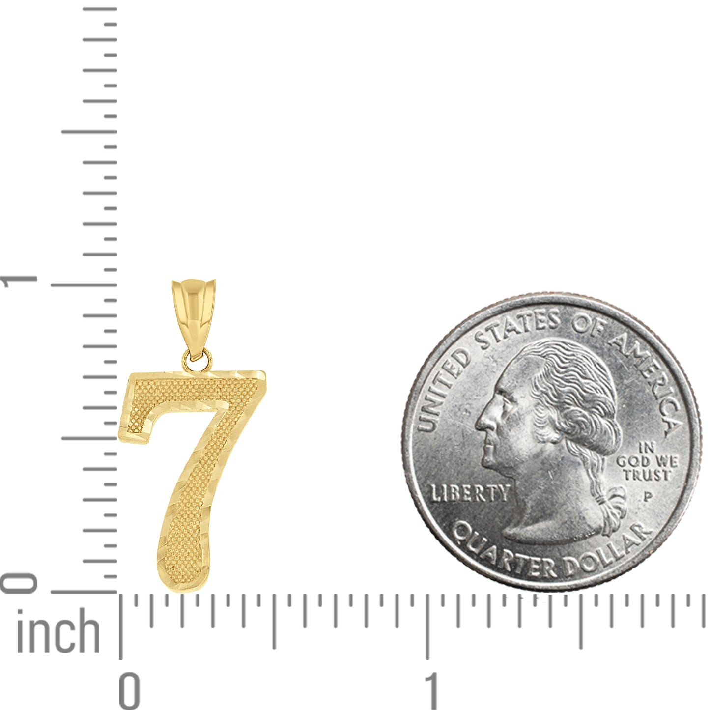 14Kt Gold Number "7" Pendant