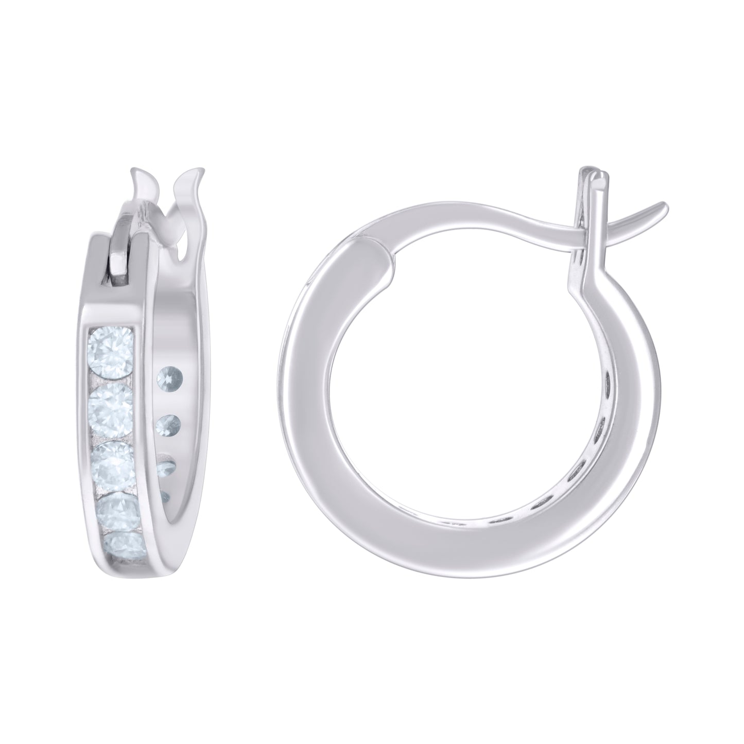925 Silver Earrings 14mm Moissanite Stone Ctw 0.88