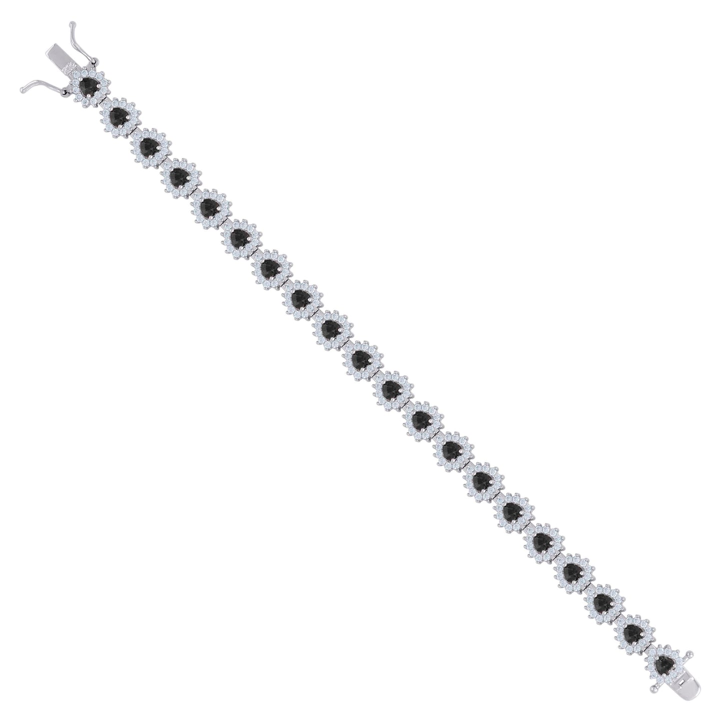 925 Sterling Silver Cz Bracelet 7'