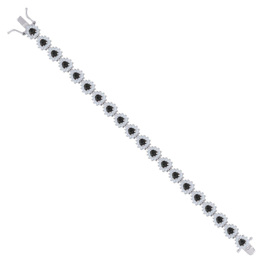 925 Sterling Silver Cz Bracelet 7'