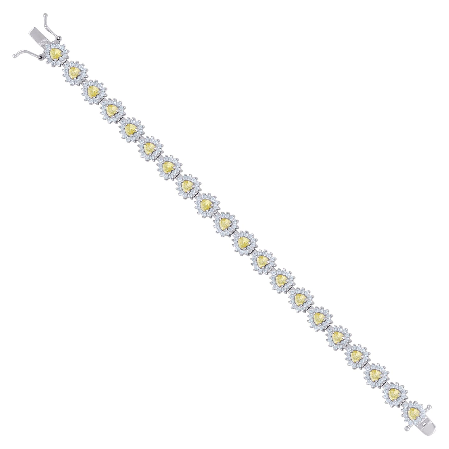 925 Sterling Silver Cz Bracelet 7"