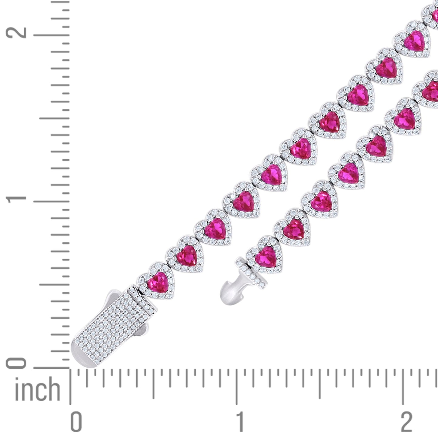 925 Sterling Silver Cz Bracelet 7"