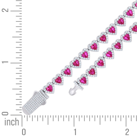 925 Sterling Silver Cz Bracelet 7"