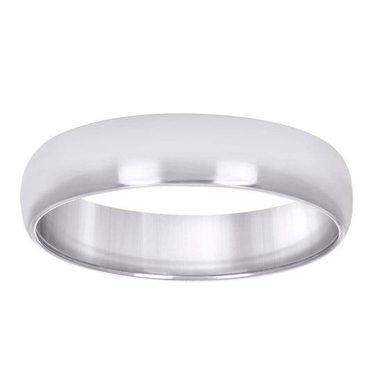 925 Silver Comfort Fit Band 6mm S5 Rhodium Plated