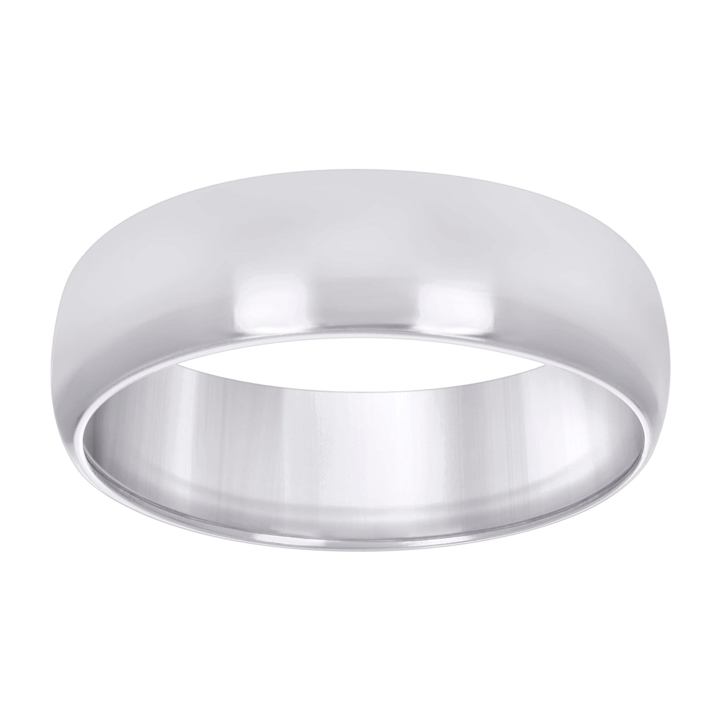 925 Silver Comfort Fit Band 8mm S5 Rhodium Plated