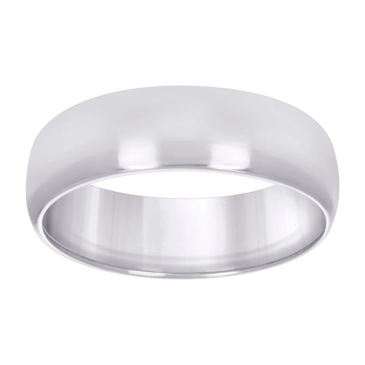 925 Silver Comfort Fit Band 8mm S5 Rhodium Plated