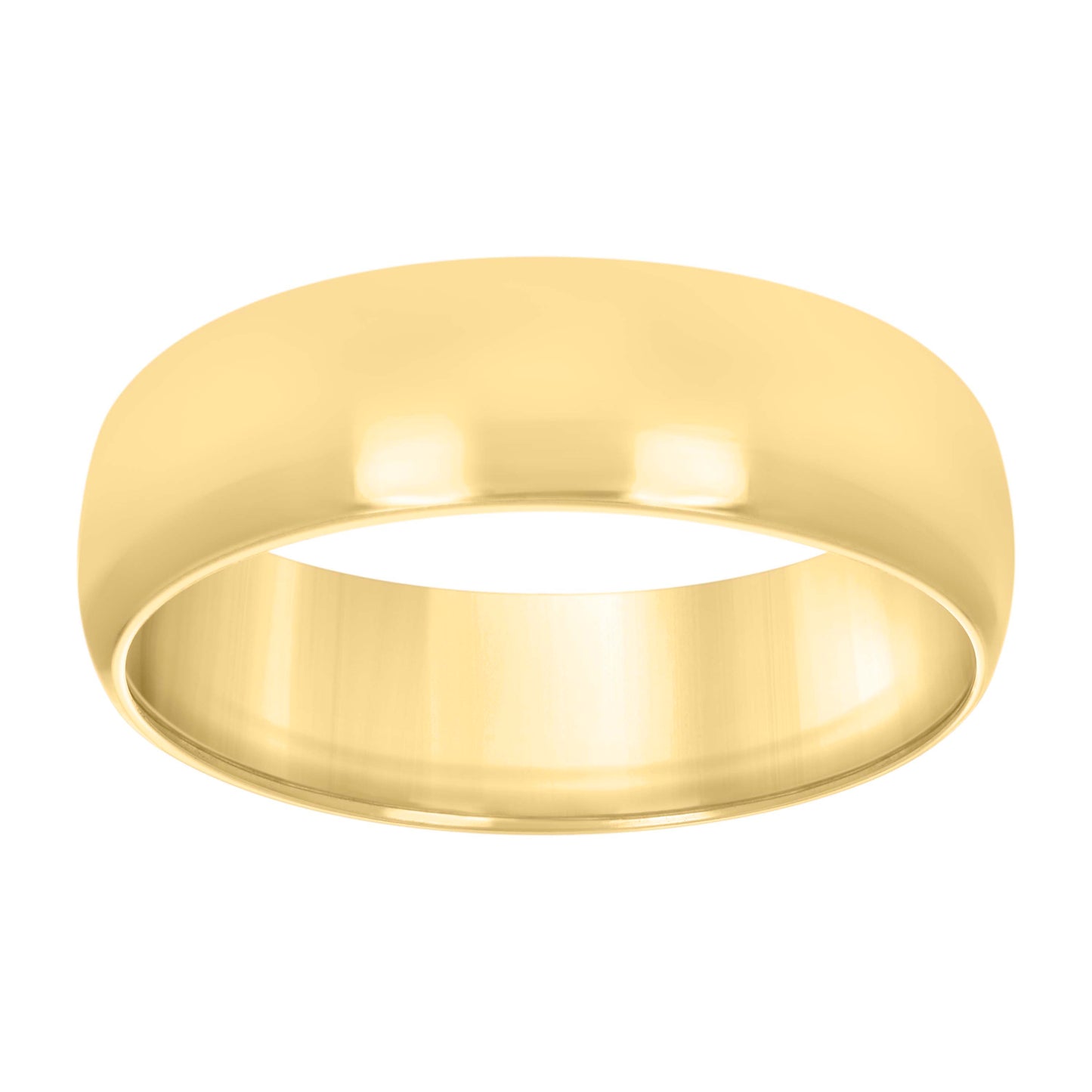 925 Silver Comfort Fit Band 8mm S5 Yellow Plated