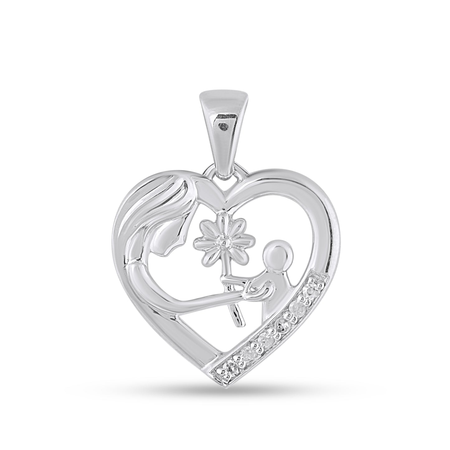 925 SS 0.03CT D- PENDANT "HEART"