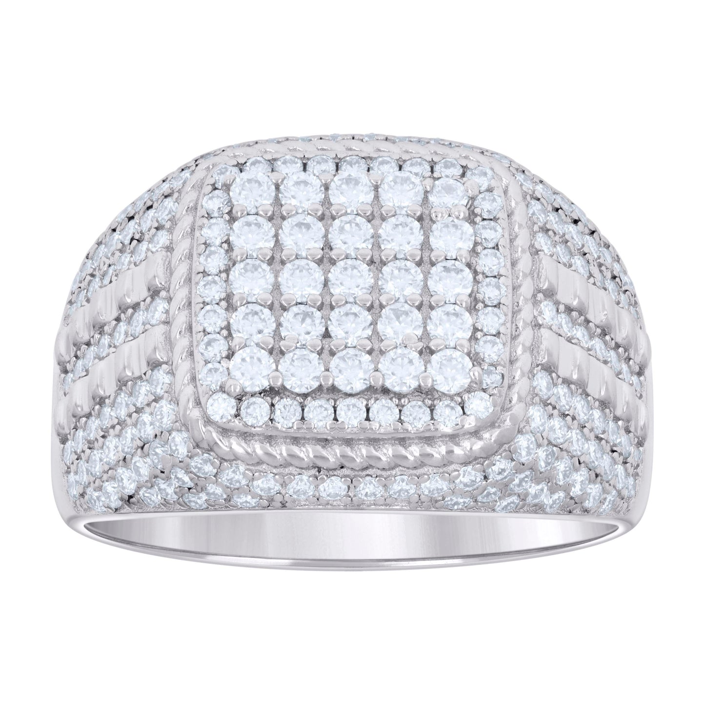 925 Sterling Silver 1.94Ctw Moissanite Ring S7