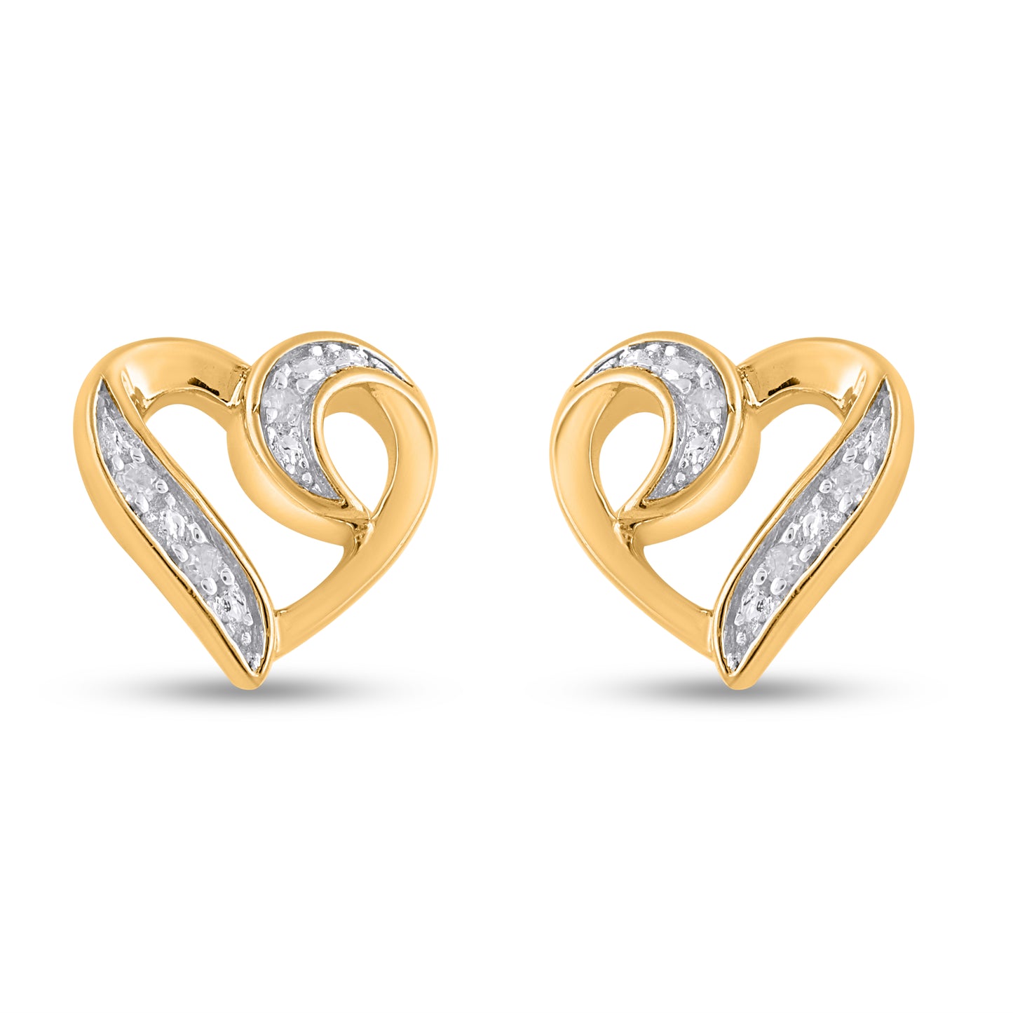 925 SS 0.02CT D- EARRINGS "HEART"