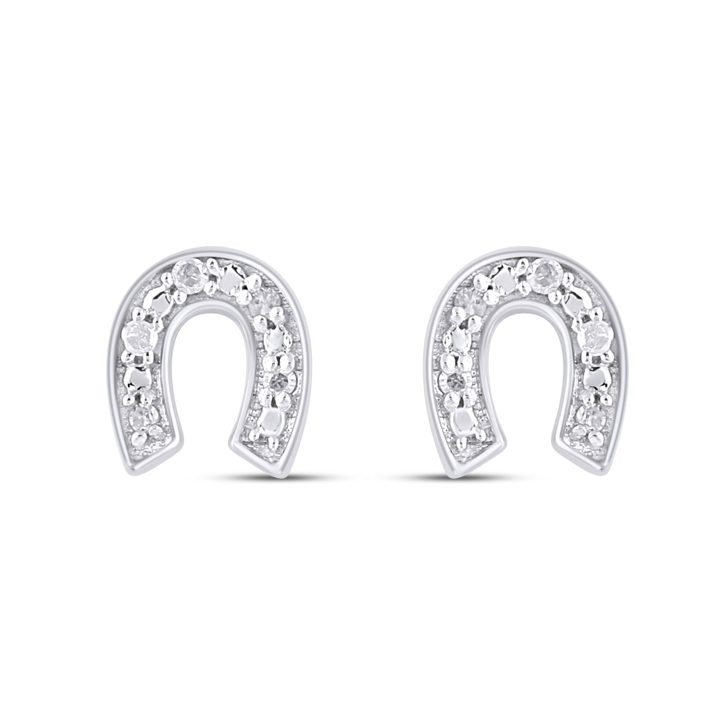 925 SS 0.03CT D- EARRINGS "HORSESHOE"