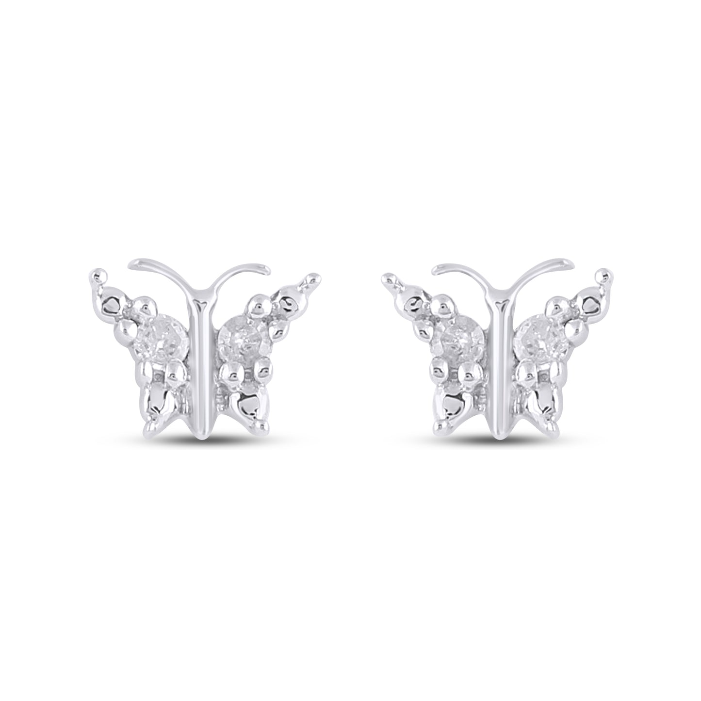 925 SS 0.02CT D- EARRINGS "BUTTERFLY"