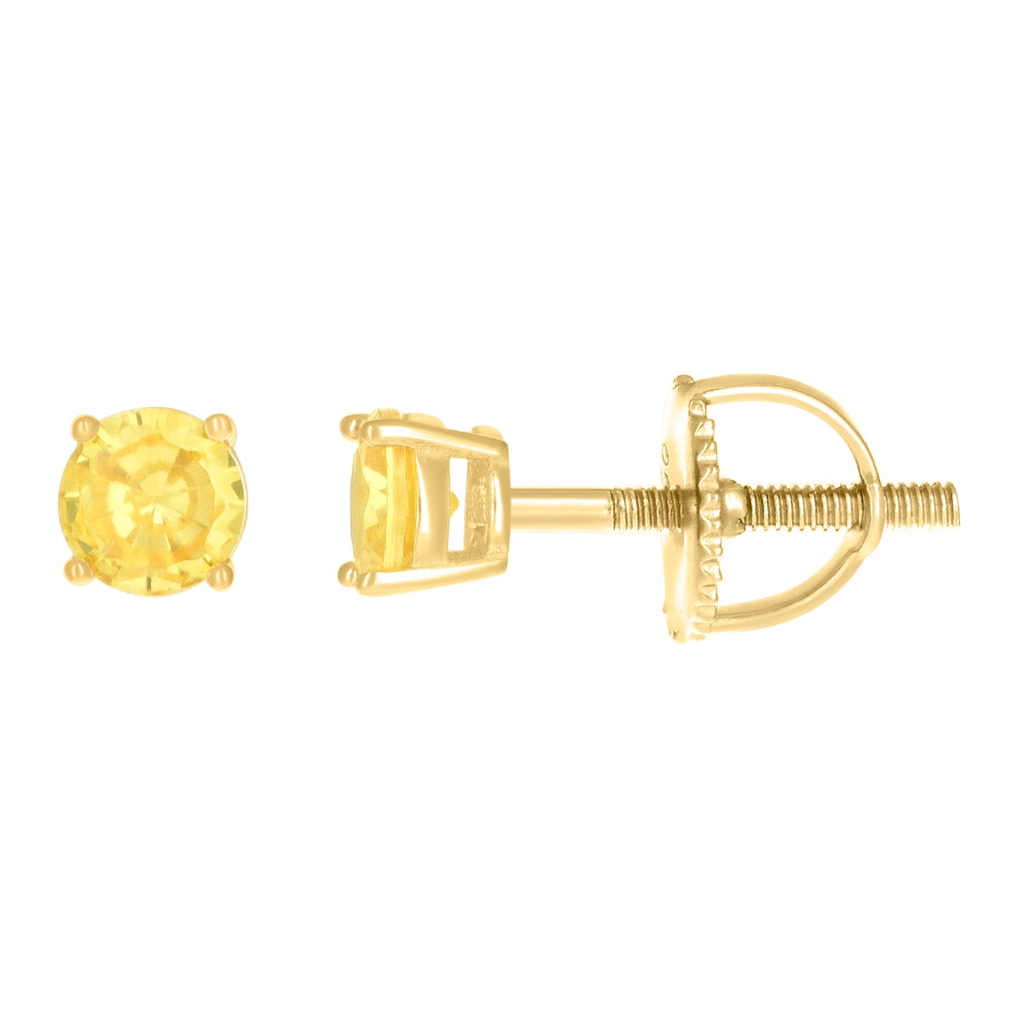 925 Sterling Silver Cz Earrings 4mm Screwback