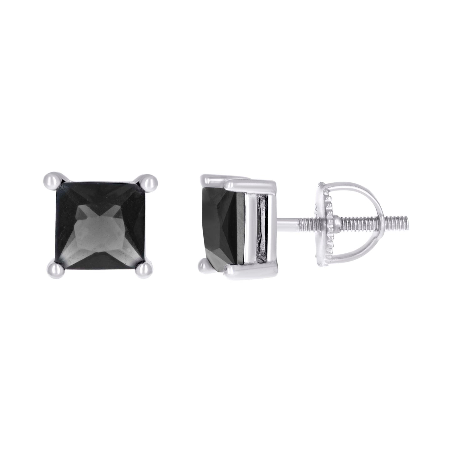 925 Sterling Silver Cz Earrings 5mm Screwback