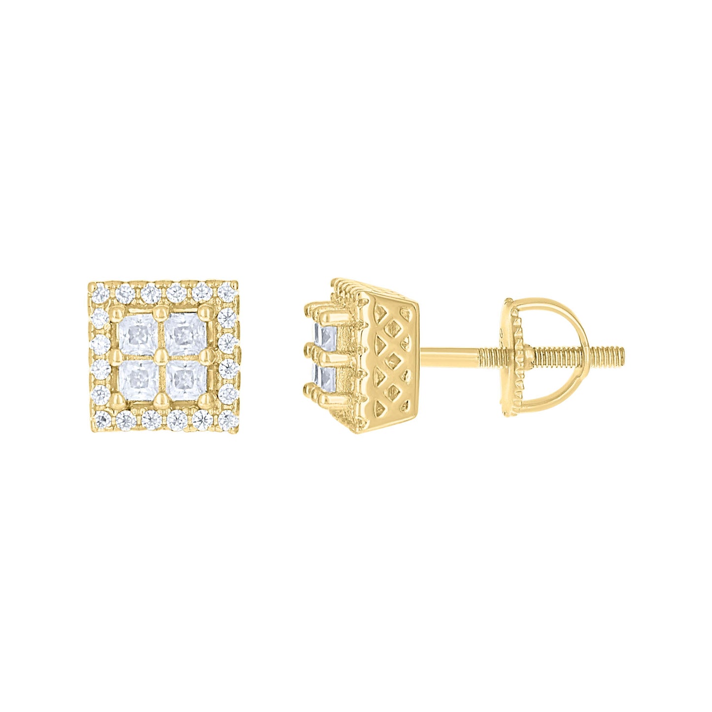 925 Sterling Silver Mossanite Stone Earring Ctw 0.