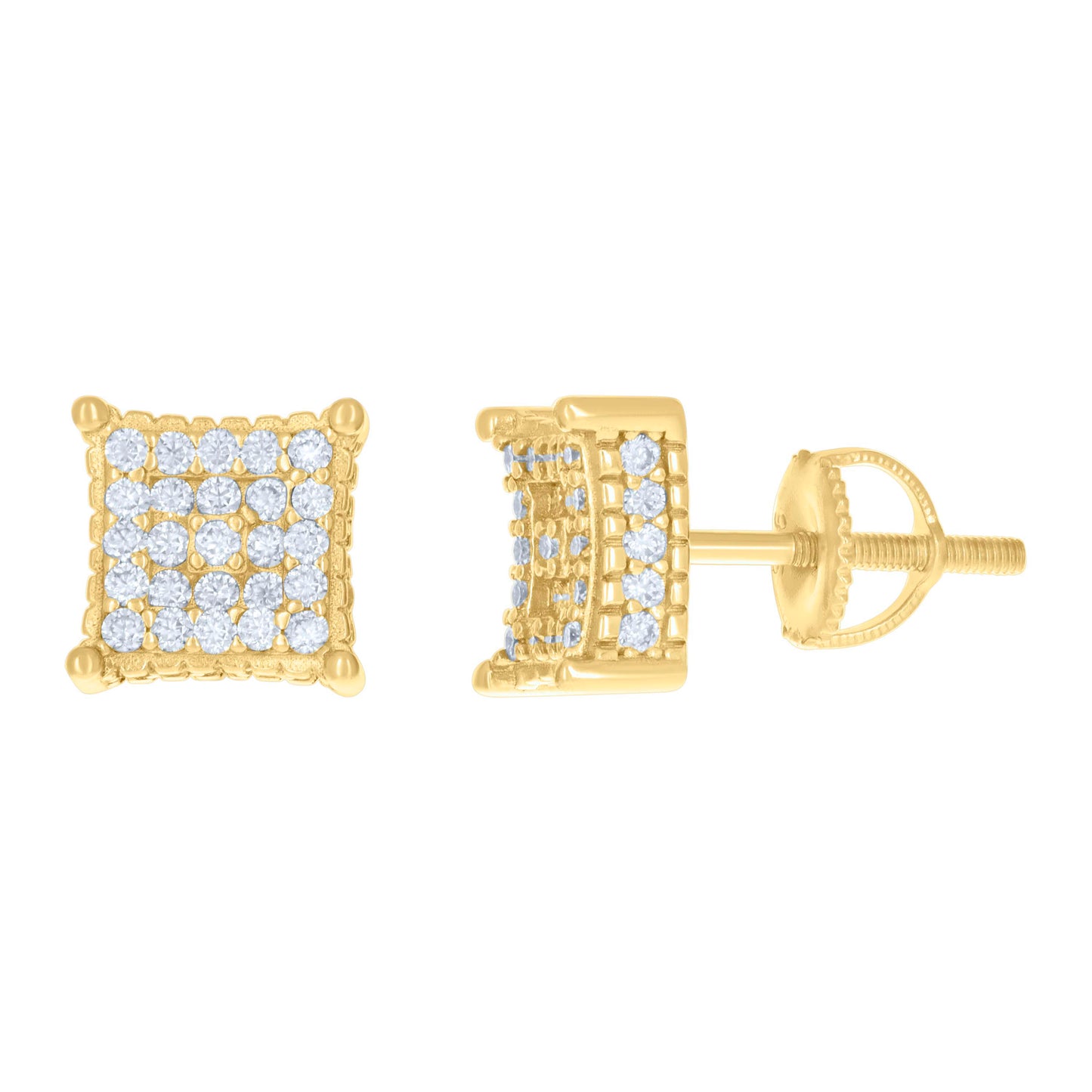 925 Sterling Silver Mossanite Stone Earring Ctw 0.