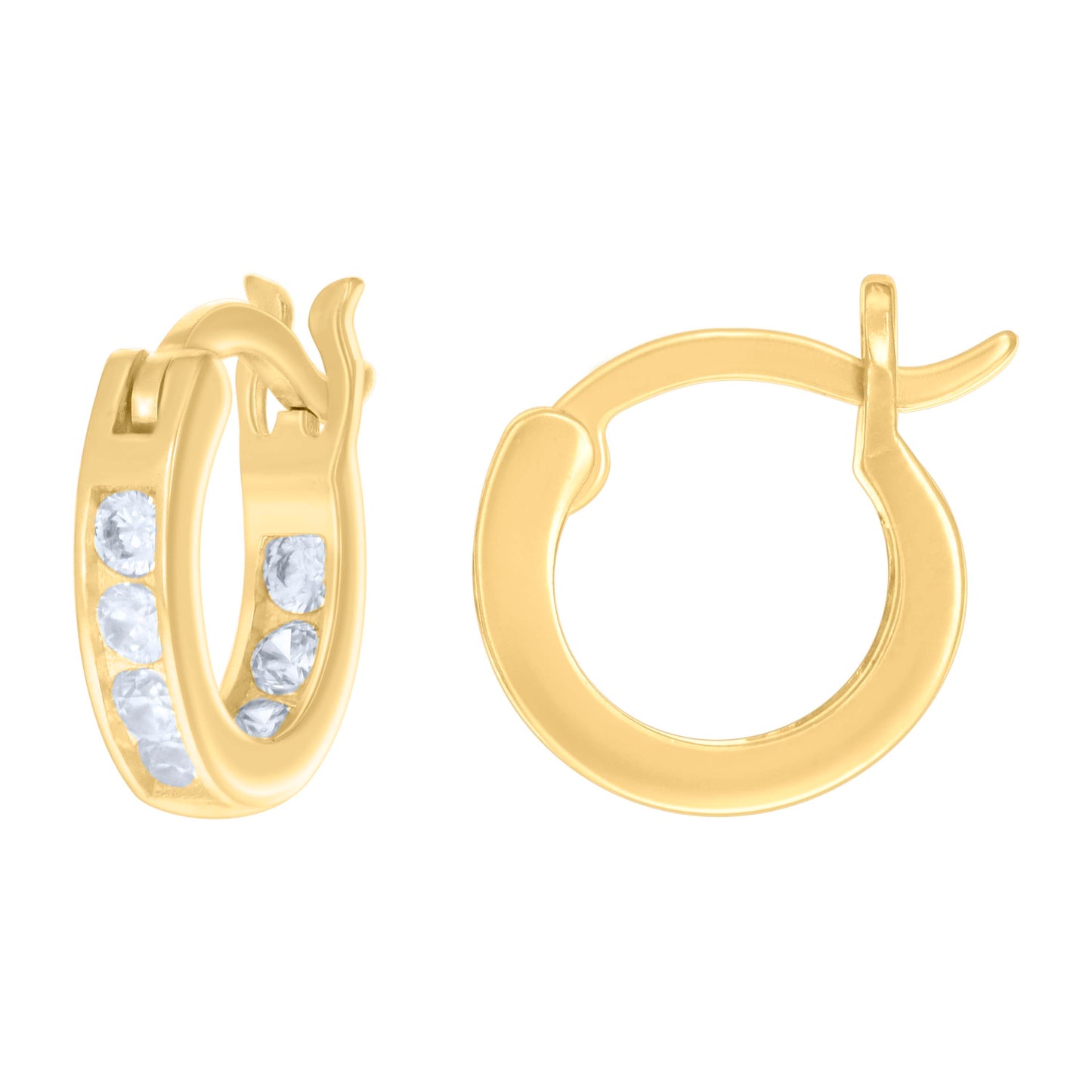 925 Sterling Silver Cz Inside-Out Hoop Earrings 3M