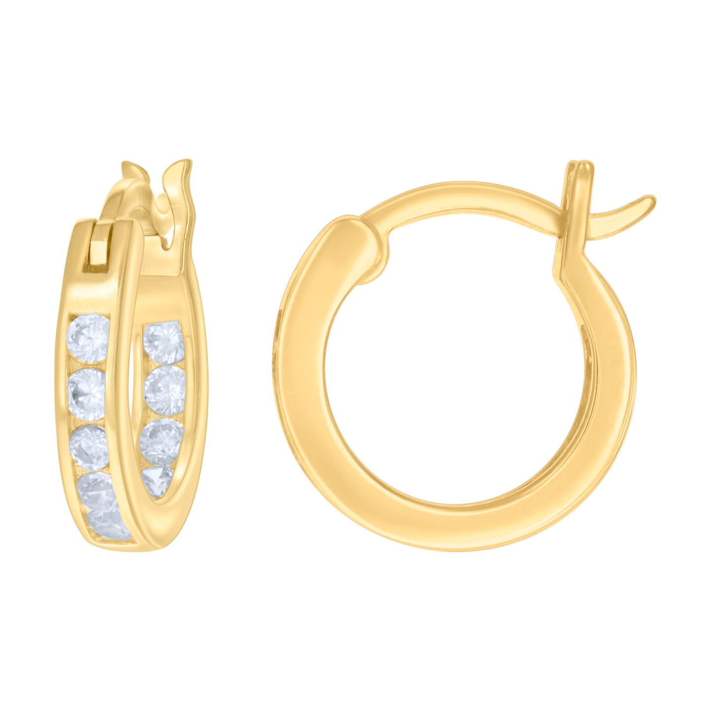 925 Sterling Silver Cz Inside-Out Hoop Earrings 3M