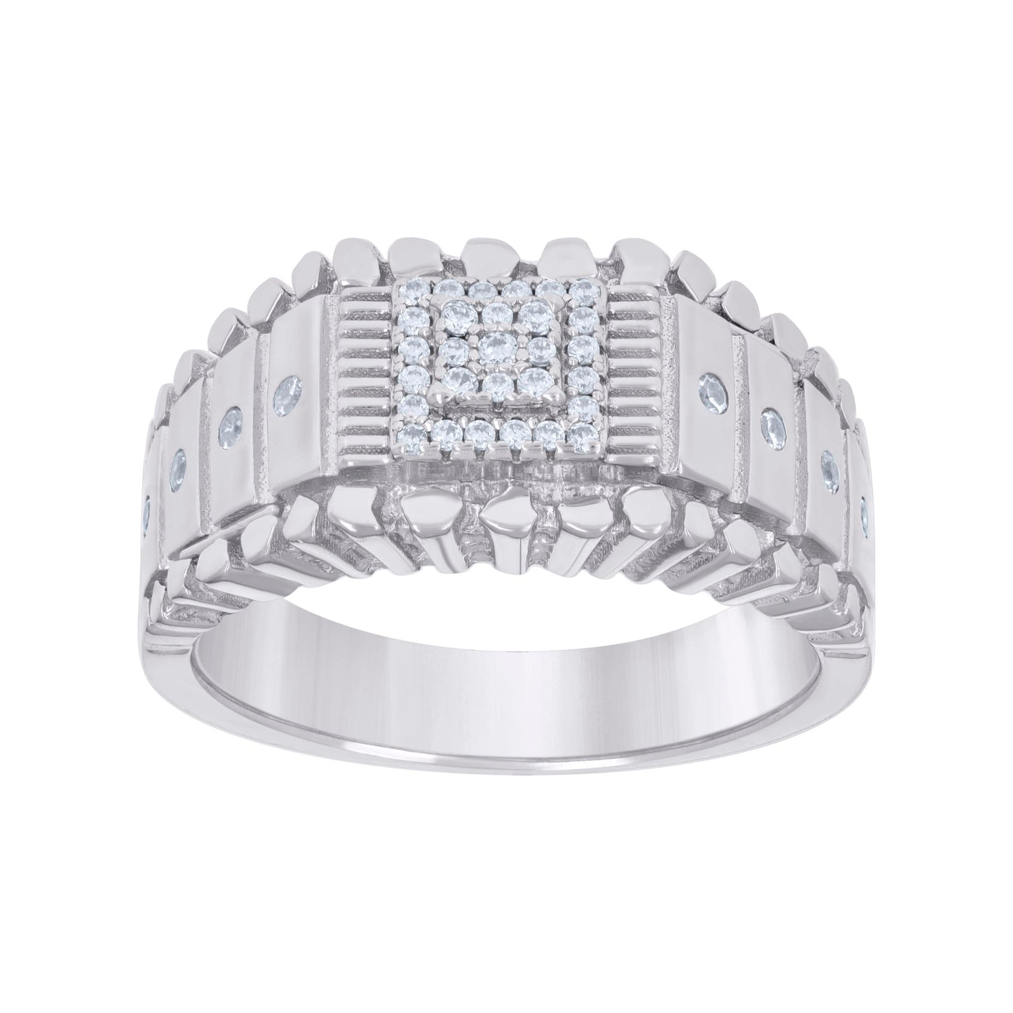 925 Sterling Silver Cz Ring S8