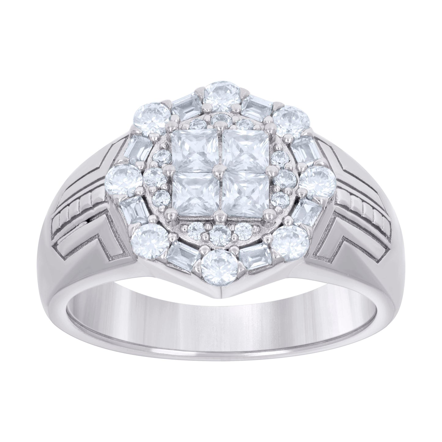 925 Sterling Silver Cz Ring S8